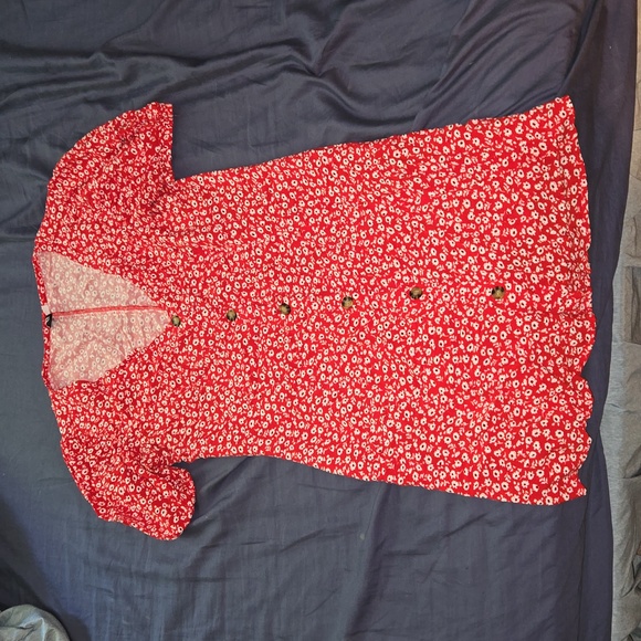 Red floral mini dress - Divided H&M brand - size Medium - Picture 7 of 7